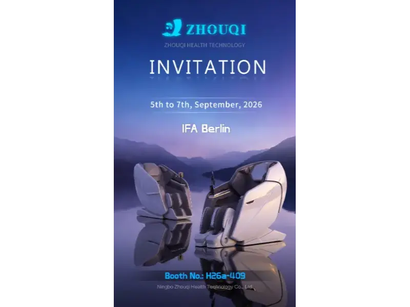 Ningbo Zhouqi Health Technology เตรียมจัดแสดงเก้าอี้นวดอัจฉริยะที่งาน IFA Berlin 2026